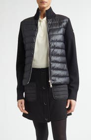 Moncler Wool Knit & Down Cardigan