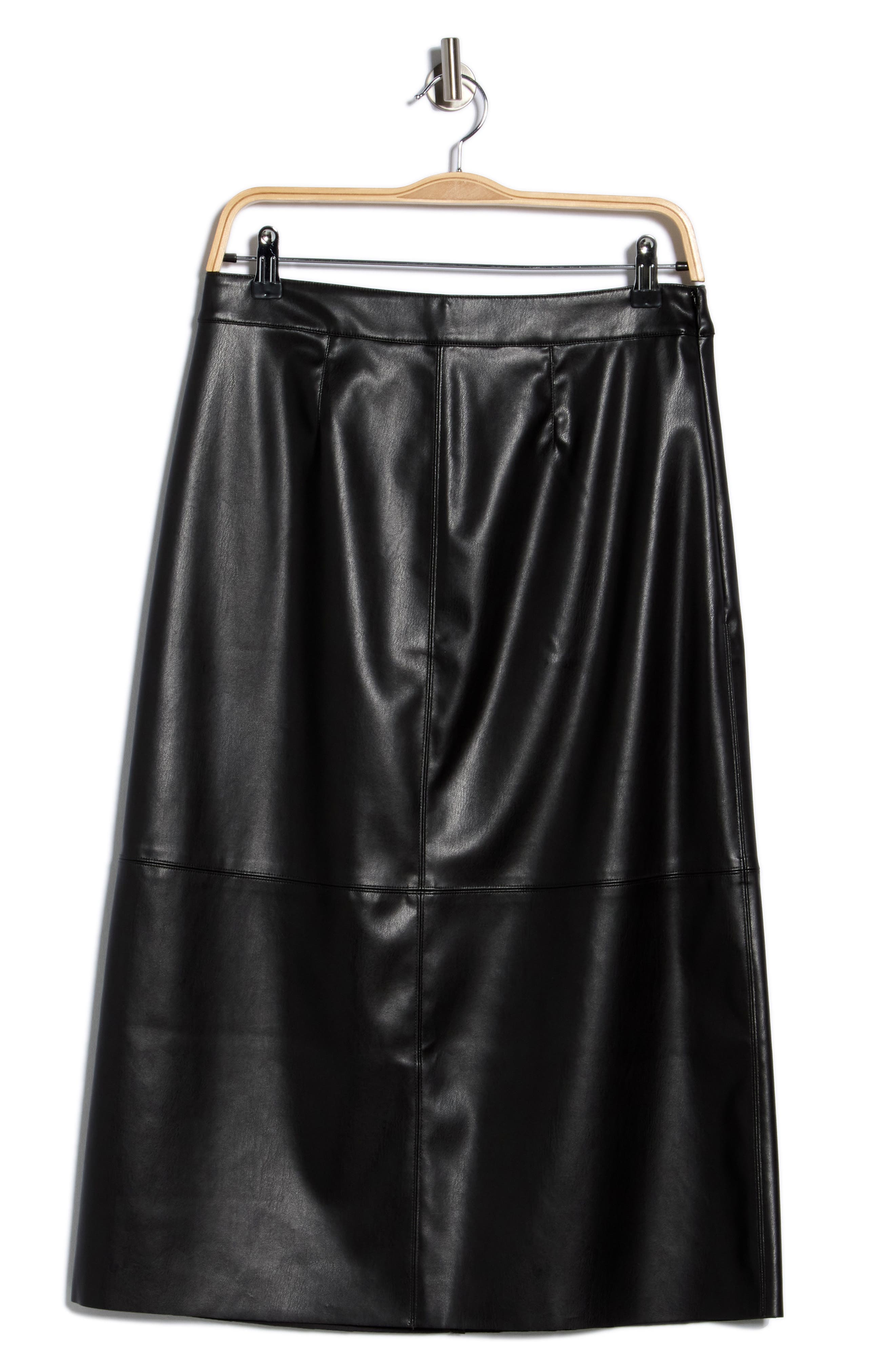 Faux Leather Midi Skirt