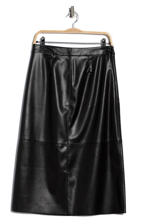 Nordstrom Rack Faux Leather Midi Skirt In Black