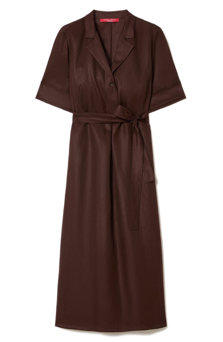 Marina Rinaldi Belted Shirtdress, Alternate, color, Chocolate