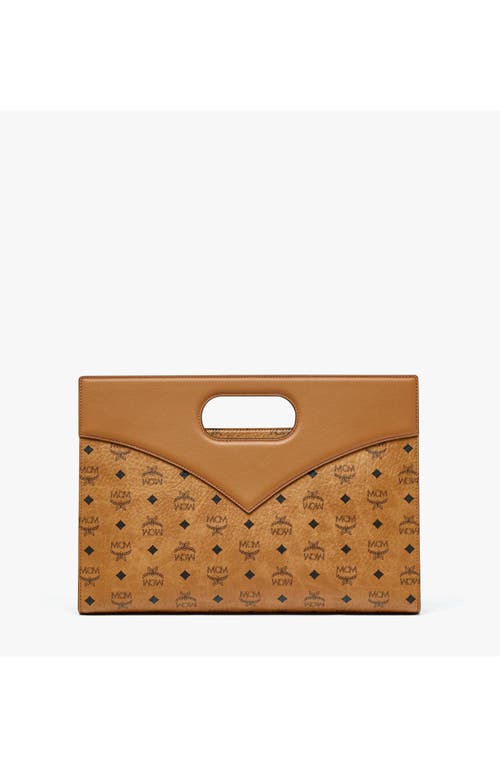 Mcm Diamond Tote In Cognac
