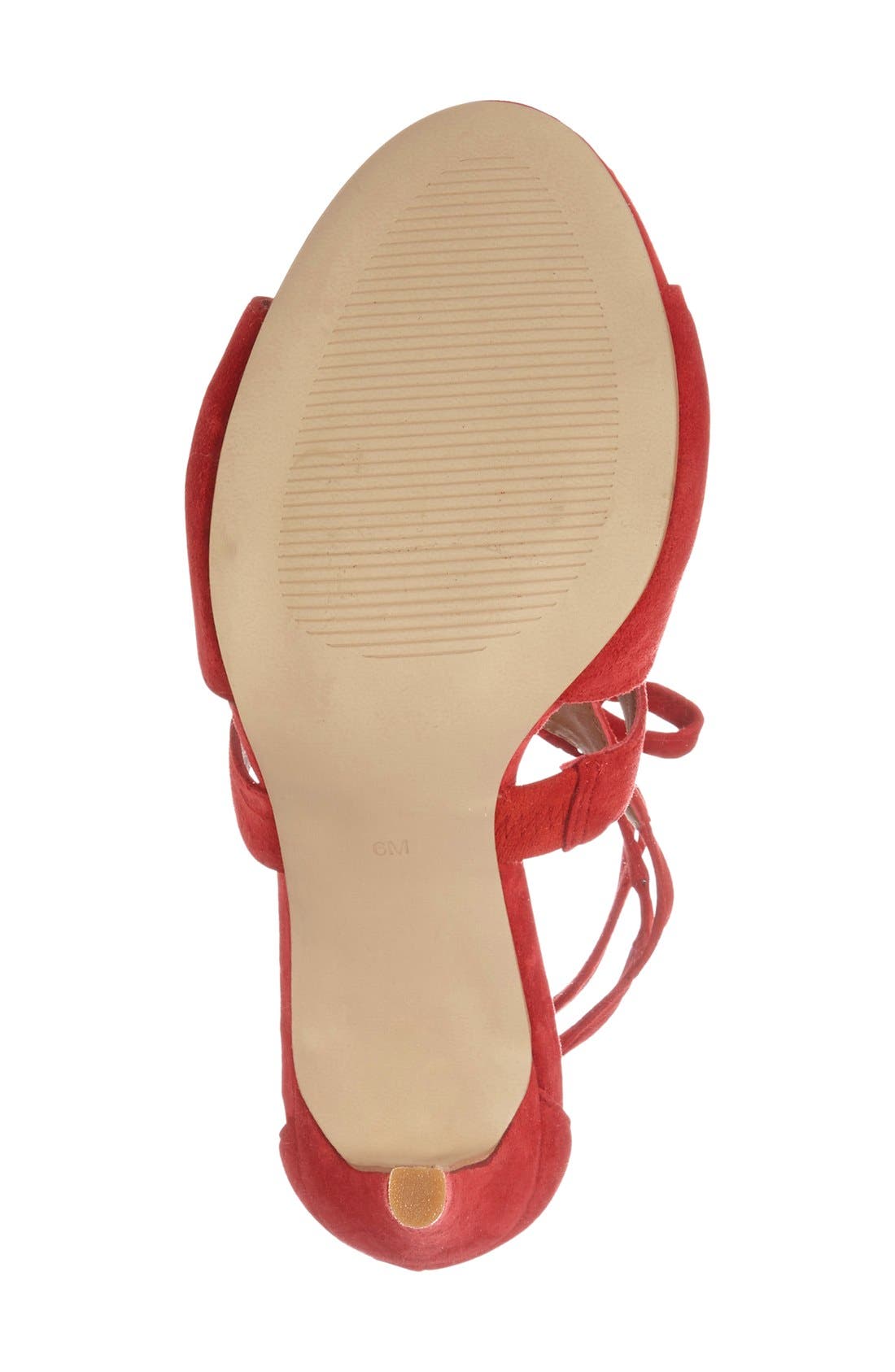 'Sashy' Wraparound Ankle Tie Sandal, Alternate, color, RED SUEDE