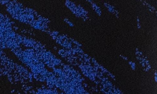 Nina Leonard Marbled Scoop Neck Dress In Blue