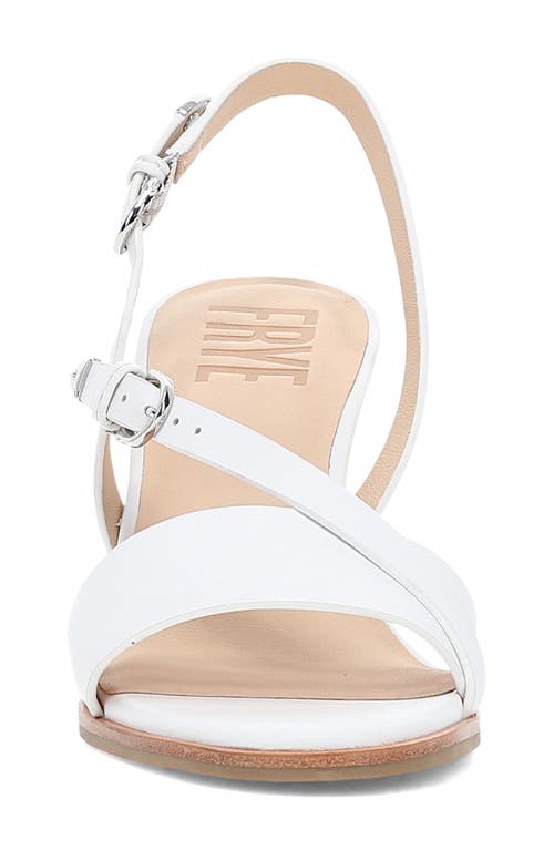 Frye Rachel Leather Buckle Wedge Sandals In White