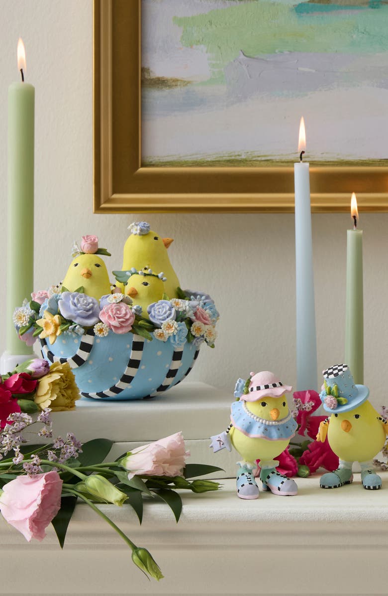 MACKENZIE CHILDS Patience Brewster Chicks in Egg Figurine, Alternate, color, Blue