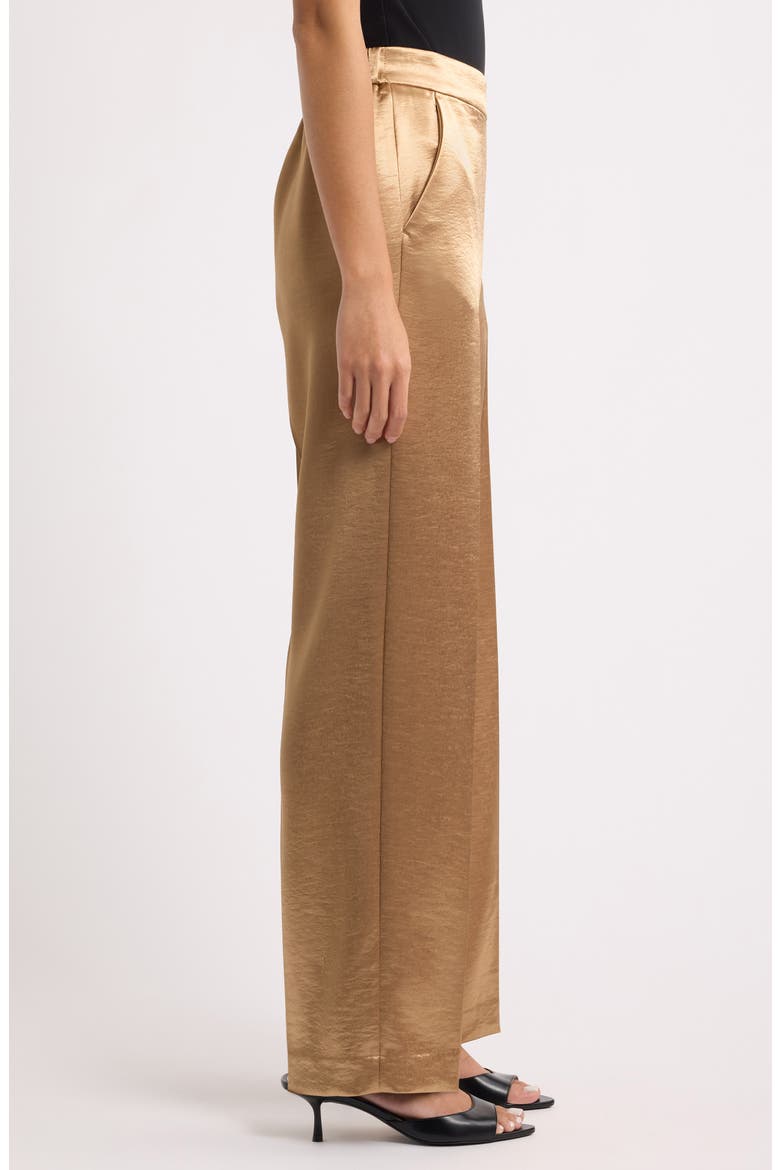 Wide Leg Pull-On Pants, Alternate, color, VICUNA