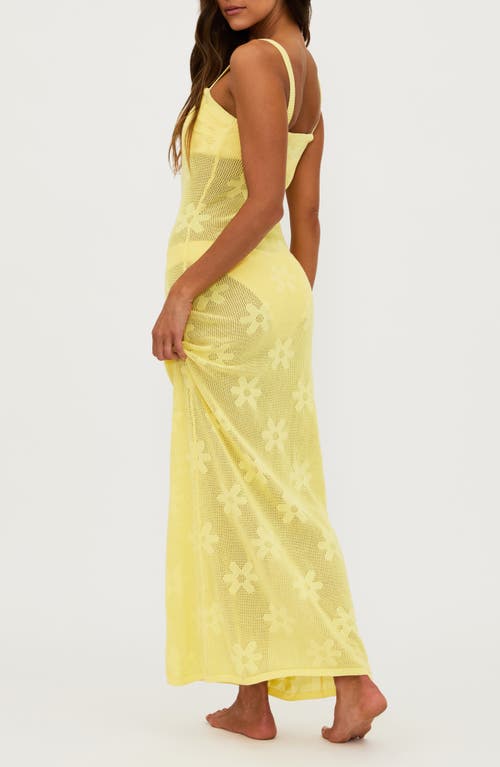 Shop Beach Riot Conrad Sheer Cover-up Maxi Dress In Butter Blo