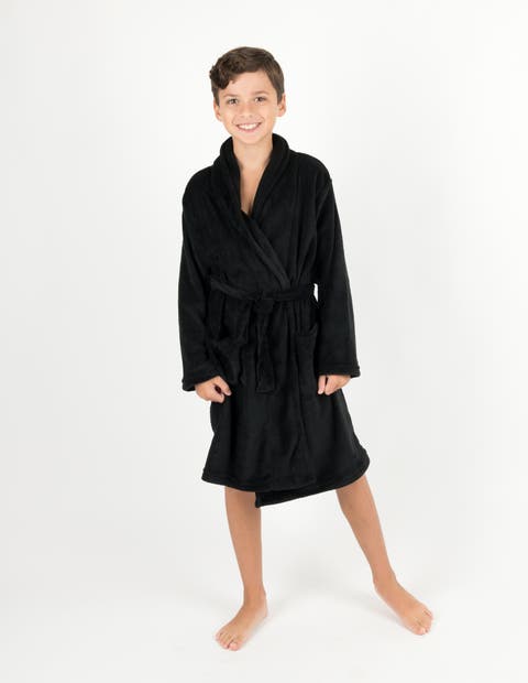 Kids Fleece Robe, Shawl Collar, Solid Colors