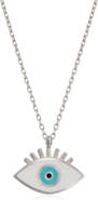 Spero London Sterling Silver Evil Eye Eyelash Necklace