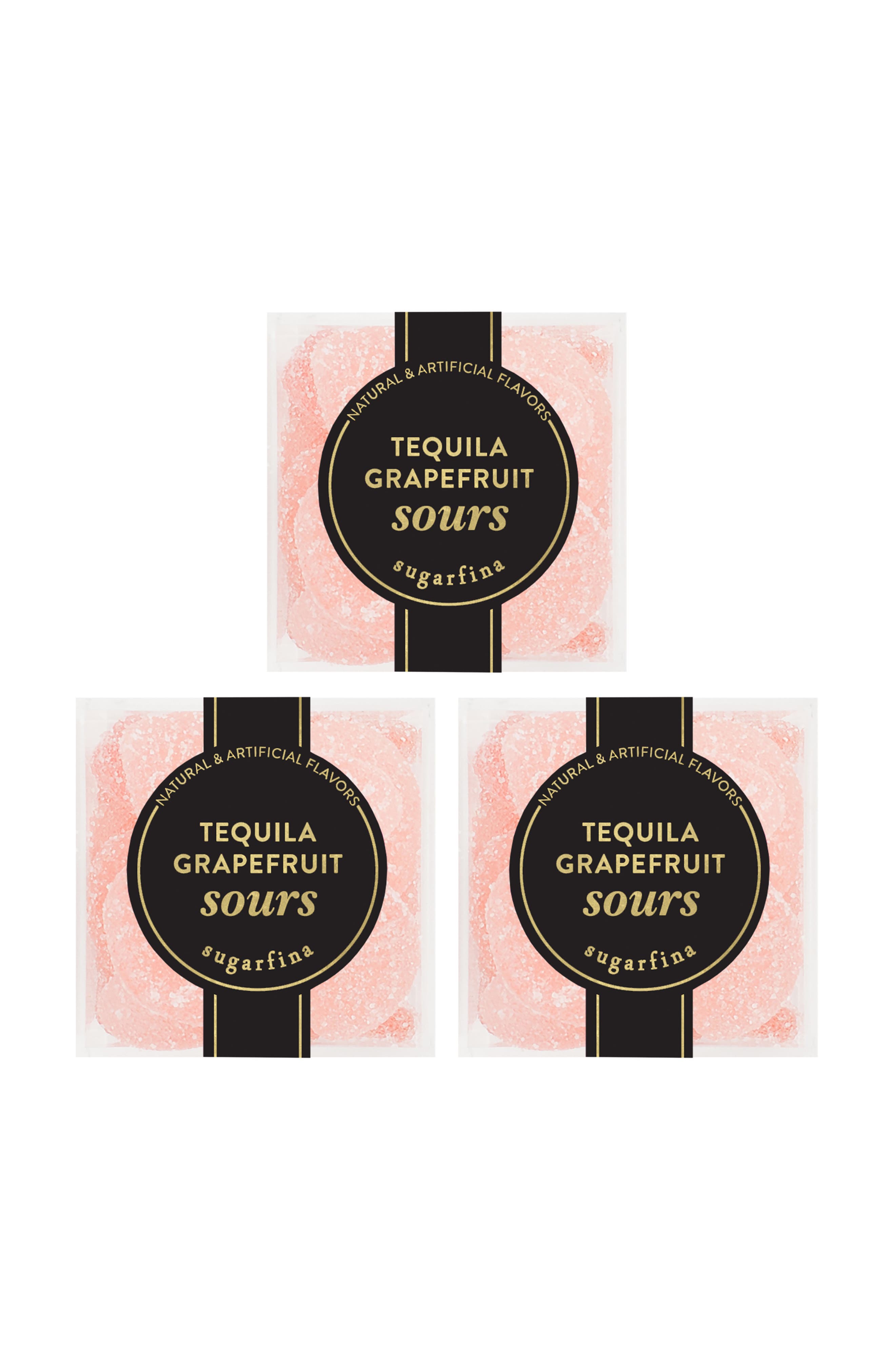 sugarfina Tequila Grapefruit Sours Set of 3 Candy Cubes