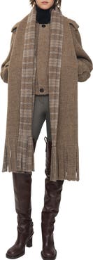 Burberry Detachable Scarf Wool Blend Jacket
