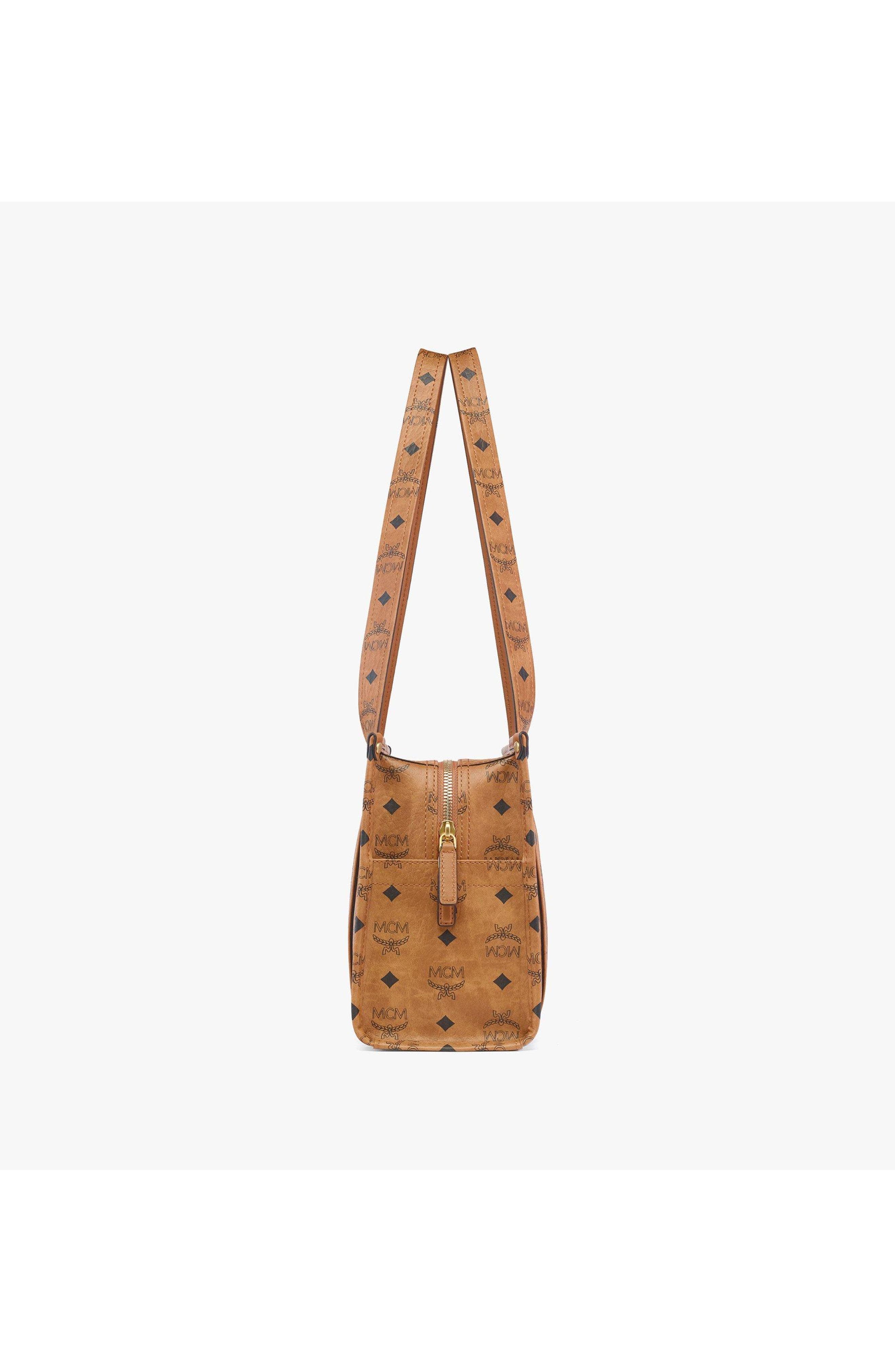 Small Aren School Bag Tote in Visetos, Alternate, color, Cognac