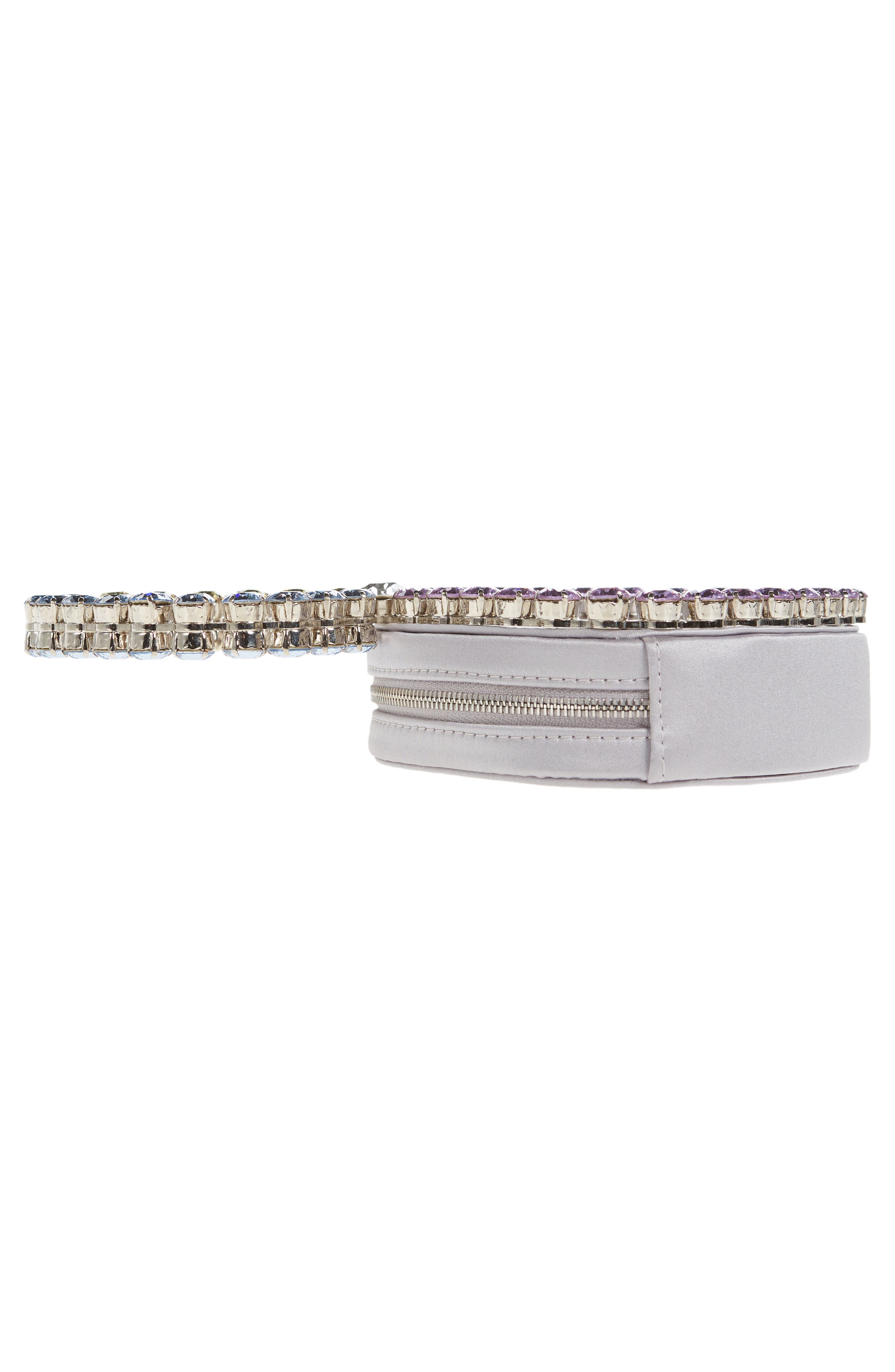 L’alingi Crystal Butterfly Satin Clutch, Alternate, color, 