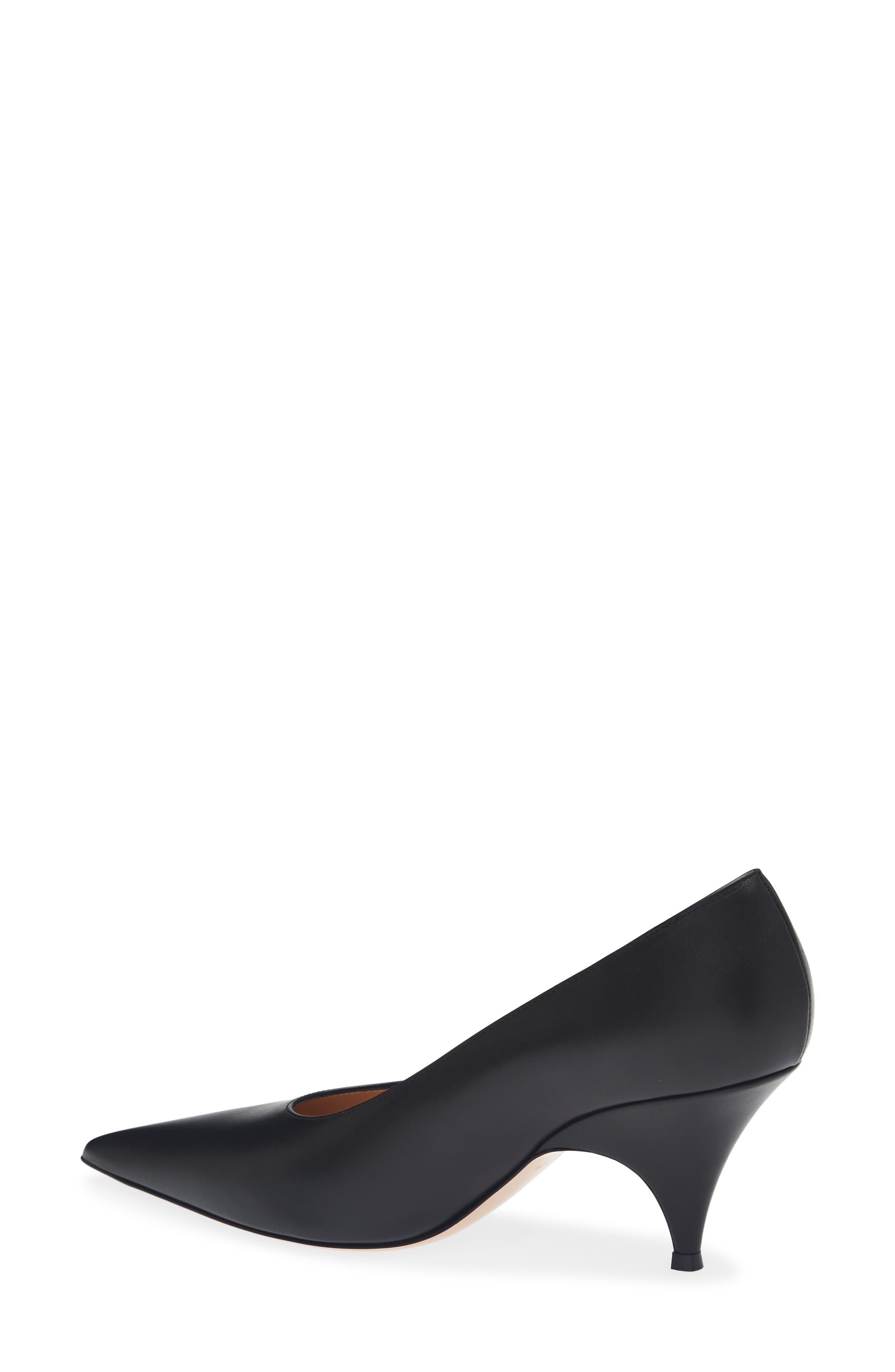 Vitello Pointed Toe Pump, Alternate, color, BLACK