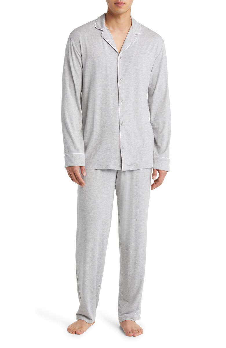 Nordstrom Moonlight Eco Pajamas, Main, color, Grey Heather