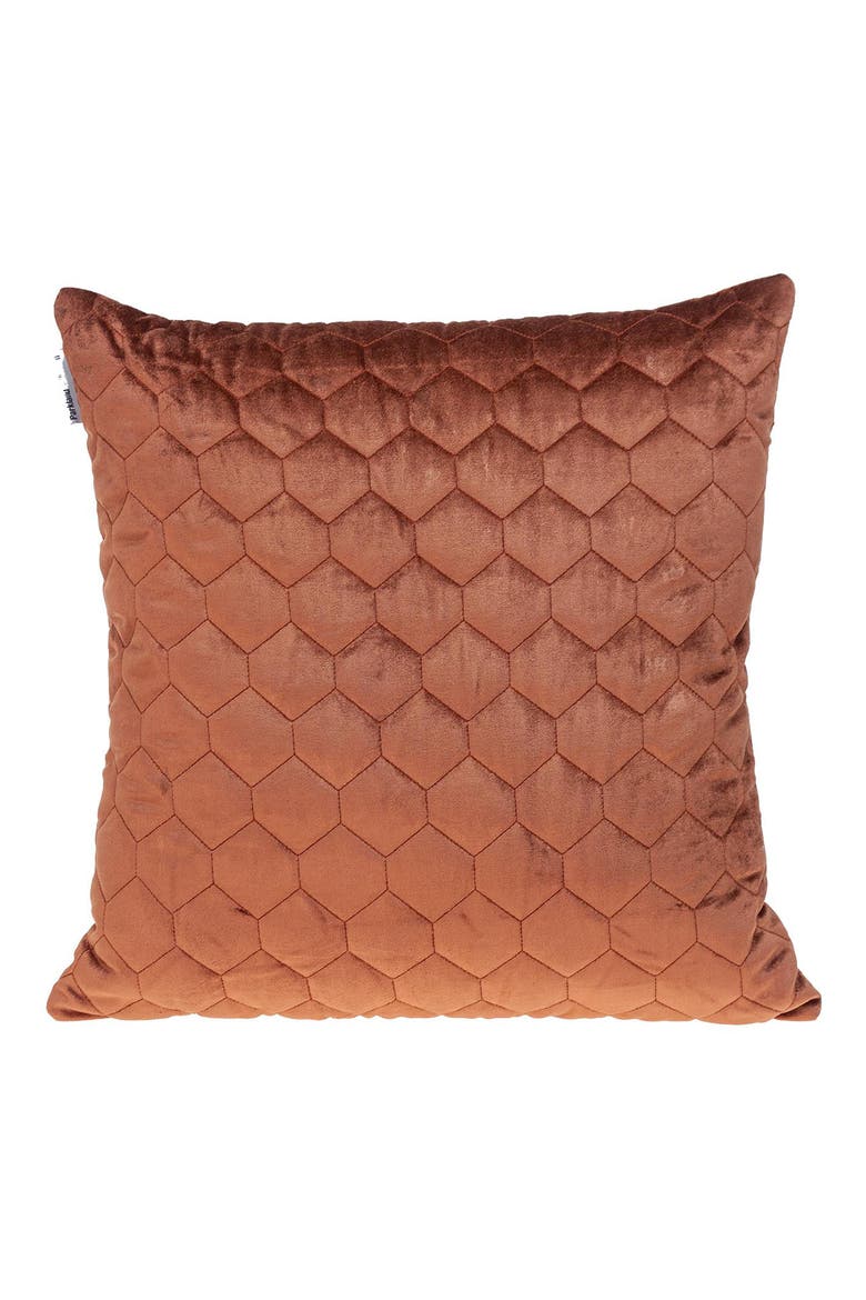 Bazyli Quilted Throw Pillow, Main, color, BURNT ORANGE