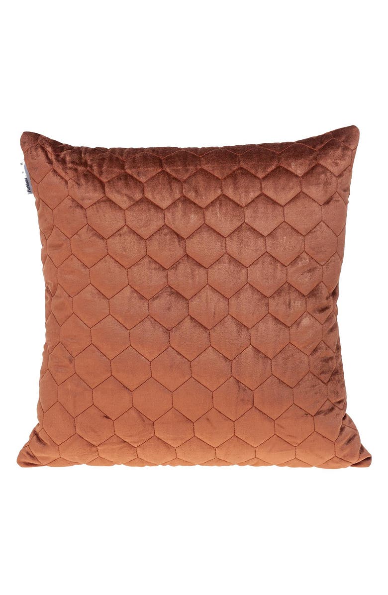 PARKLAND COLLECTION Bazyli Quilted Throw Pillow, Main, color, Burnt Orange