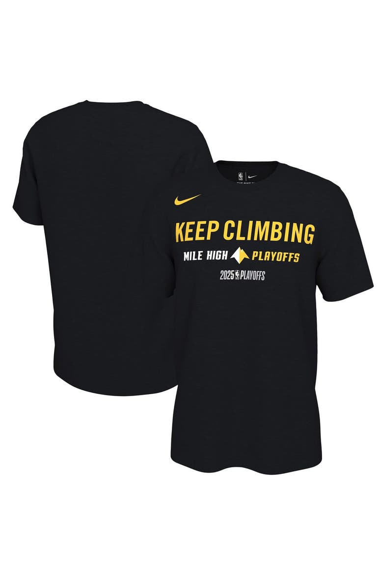 Unisex Nike Black Denver Nuggets 2025 NBA Playoffs On-Court Mantra T-Shirt, Main, color, Black