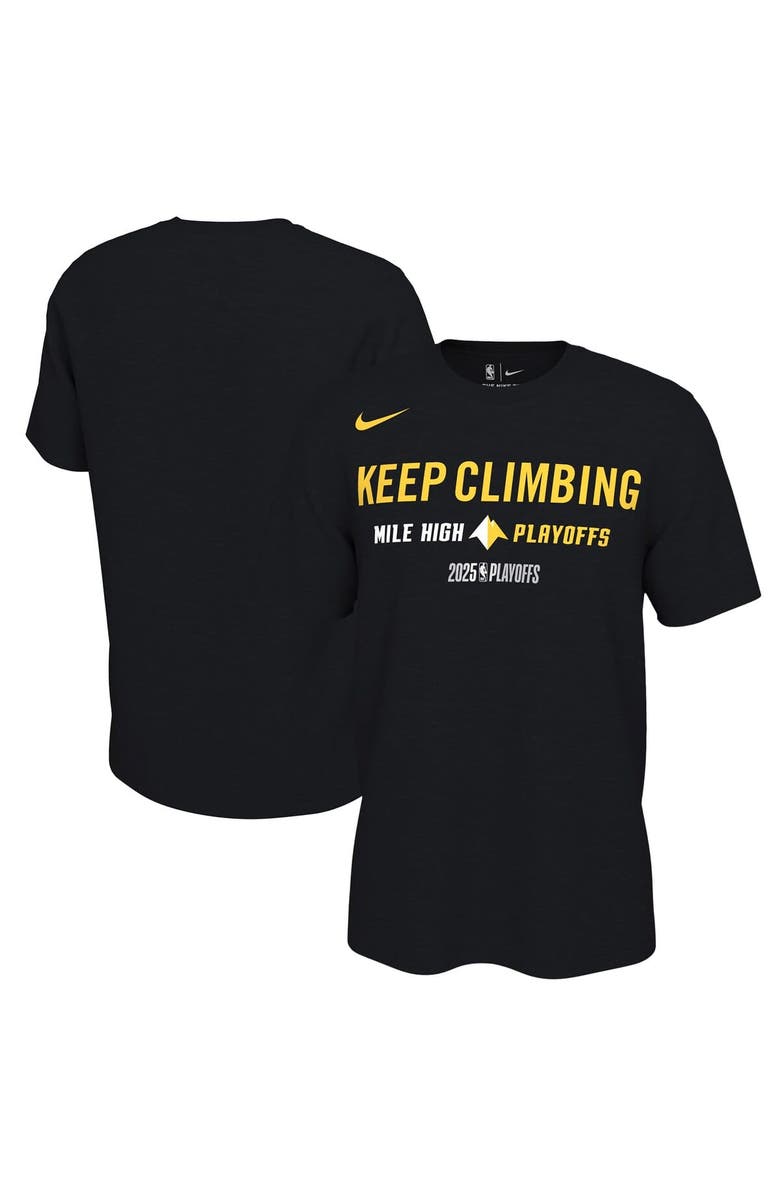 Nike Unisex Nike Black Denver Nuggets 2025 NBA Playoffs On-Court Mantra T-Shirt, Main, color, 