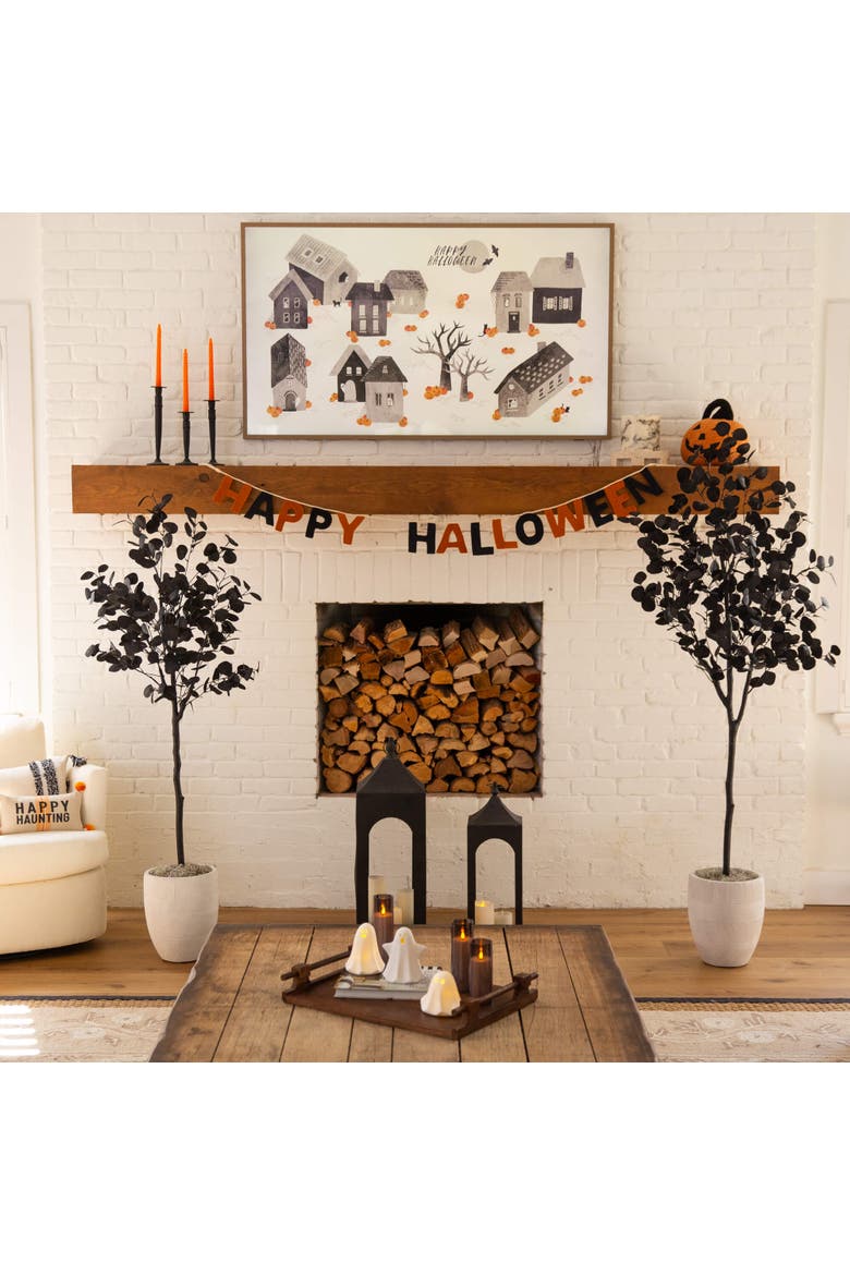 5-ft Artificial Halloween Black Eucalyptus Tree, Alternate, color, Black