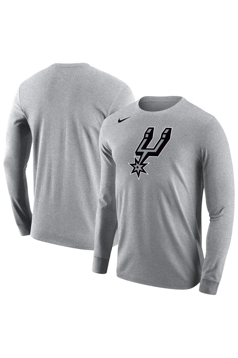 Men's Nike Gray San Antonio Spurs Logo Core Long Sleeve T-Shirt, Main, color, Gray