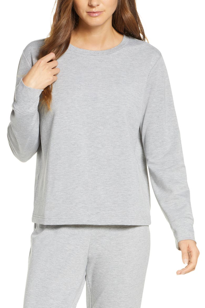 Fleece Pullover, Main, color, GREY MEDIUM HEATHER