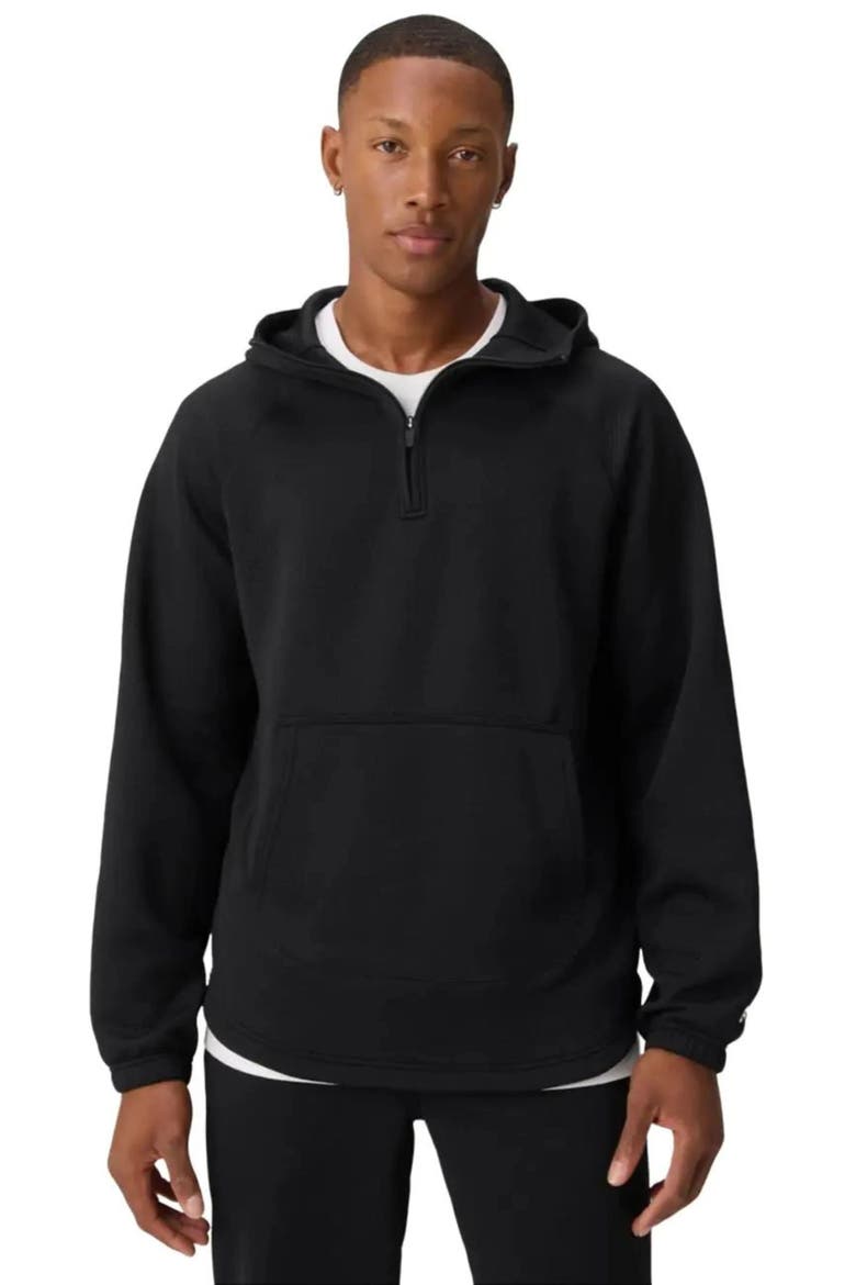 The GridTech Quarter Zip Hoodie, Main, color, Black