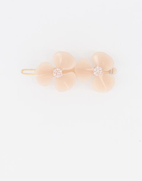 Alexandre de Paris little beige jewel hair clip Pince