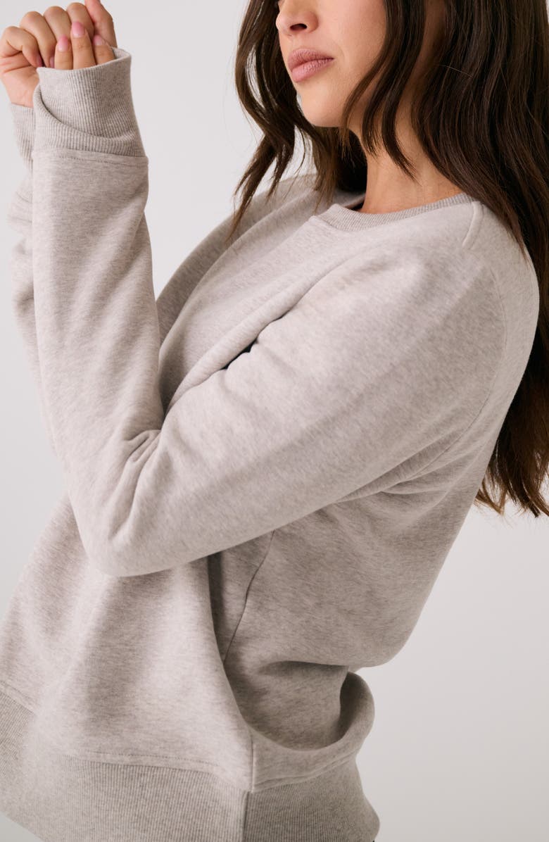 Lole Icon Crewneck Sweatshirt, Alternate, color, Pebble Heather