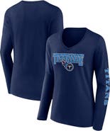 FANATICS Women's Fanatics Branded Navy Tennessee Titans Wordmark Long Sleeve V-Neck T-Shirt