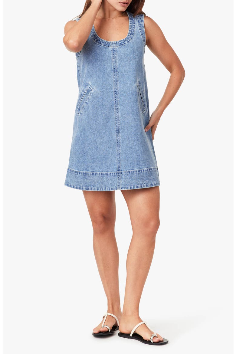 Micro Studded Denim Minidress, Main, color, BLUE BELL