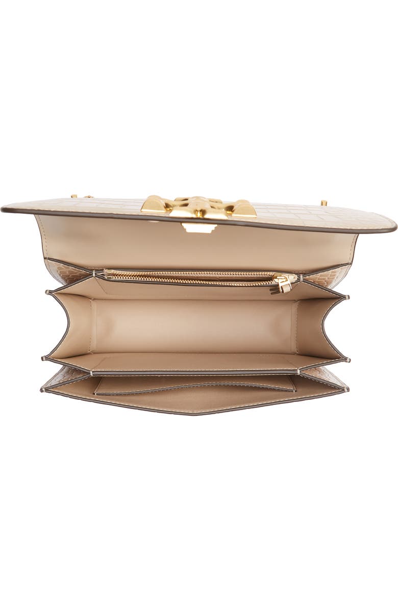 Tory Burch Eleanor Croc Embossed Leather Convertible Shoulder Bag, Alternate, color,