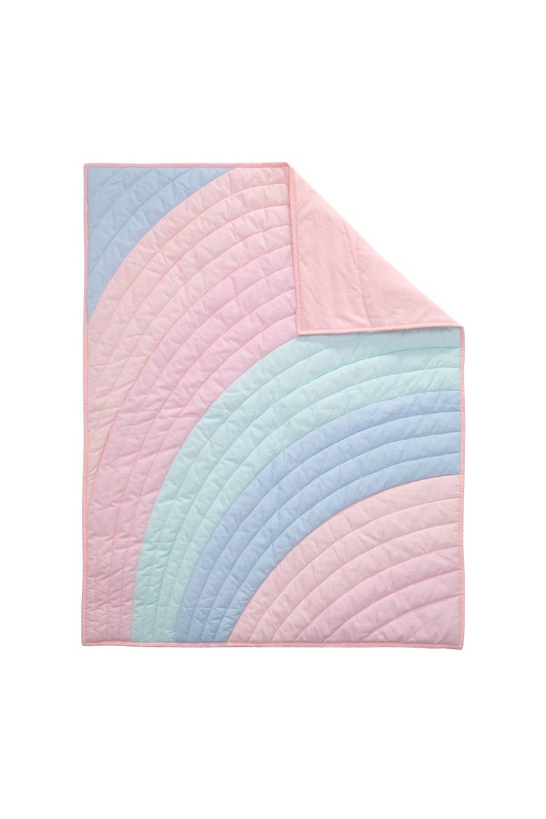 Watercolor Pastel Rainbow 5-Piece Baby Crib Bedding Set, Alternate, color, Multicolor