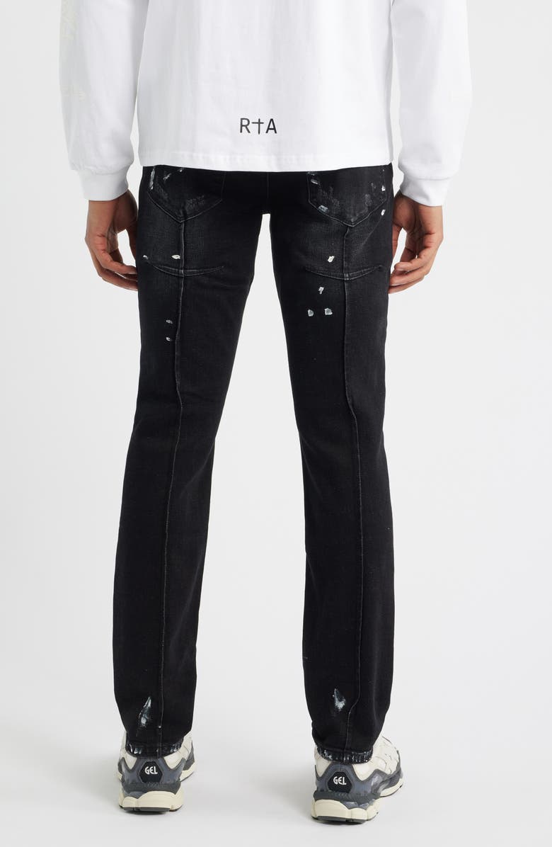 RtA Clayton Paint Splatter Ripped Skinny Jeans, Alternate, color, Distressed Charcoal Paint