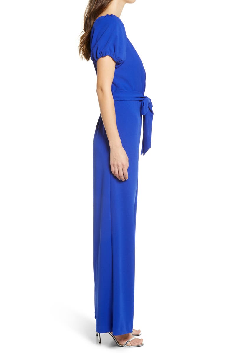 Julia Jordan Wrap Front Bubble Sleeve Jumpsuit, Alternate, color,