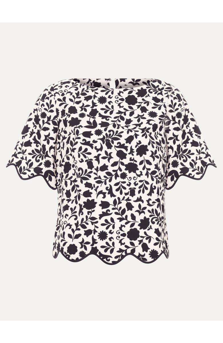 Phase Eight Abi Printed Top, Alternate, color, Black/Ivory