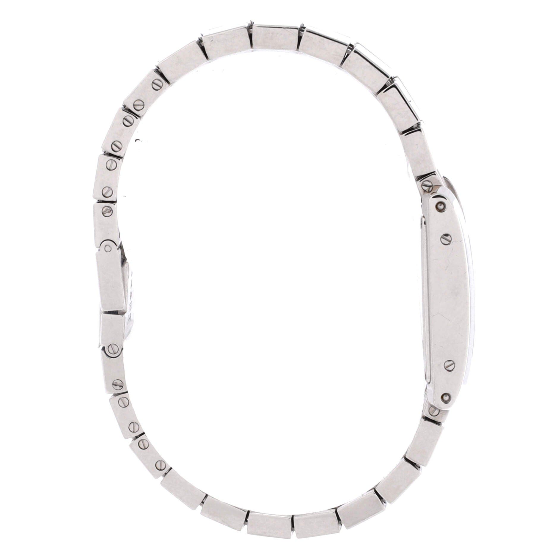 Tank Allongee Laniere Quartz Watch White Gold 14, Alternate, color, Metallic Silver