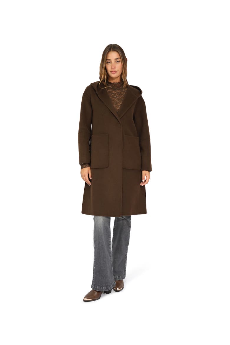 Walk This Way Wool Blend Oversized Coat, Alternate, color, Dark Brown