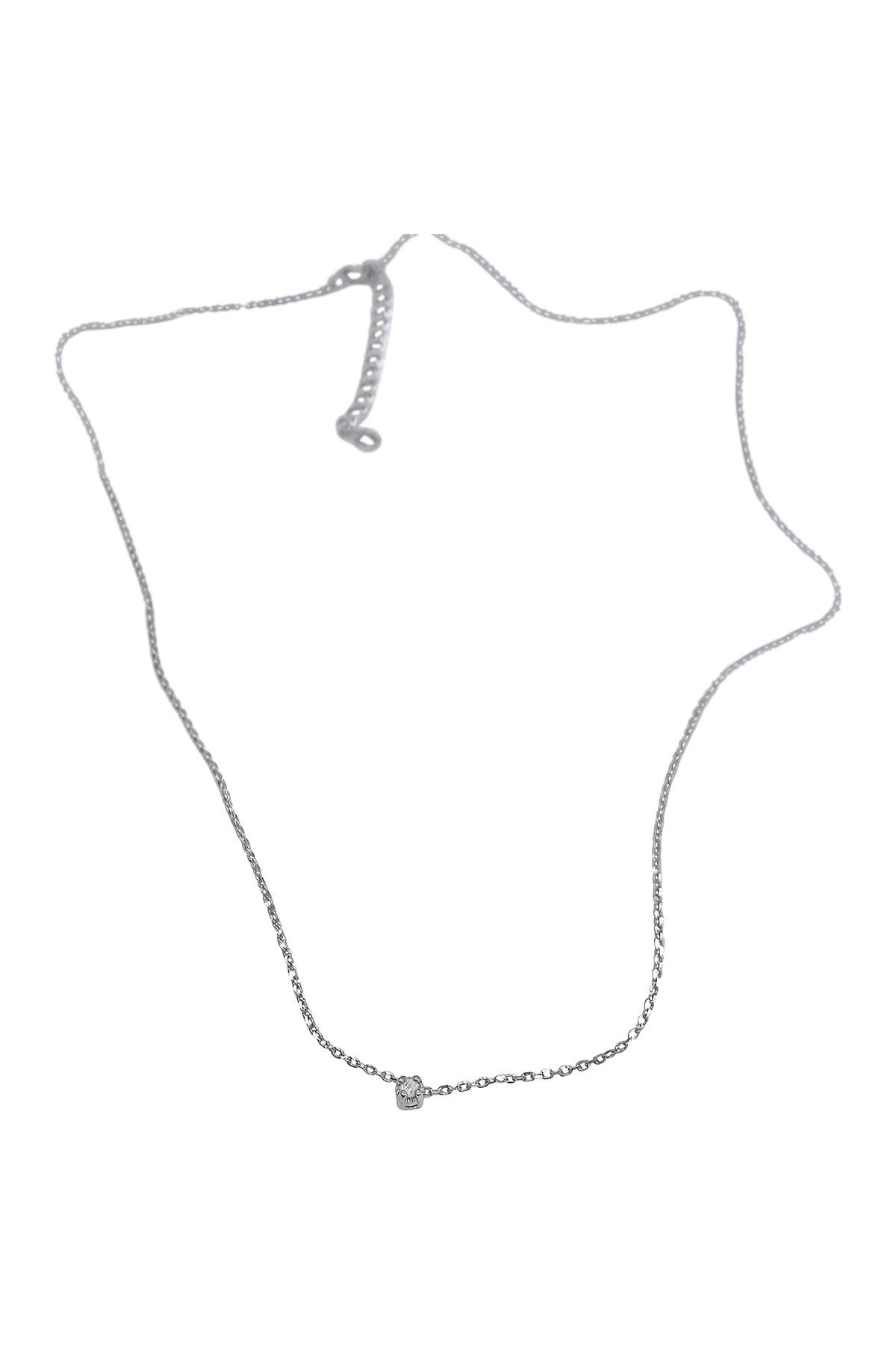 ADORNIA FINE White Rhodium Plated Sterling Silver Floating Diamond ...
