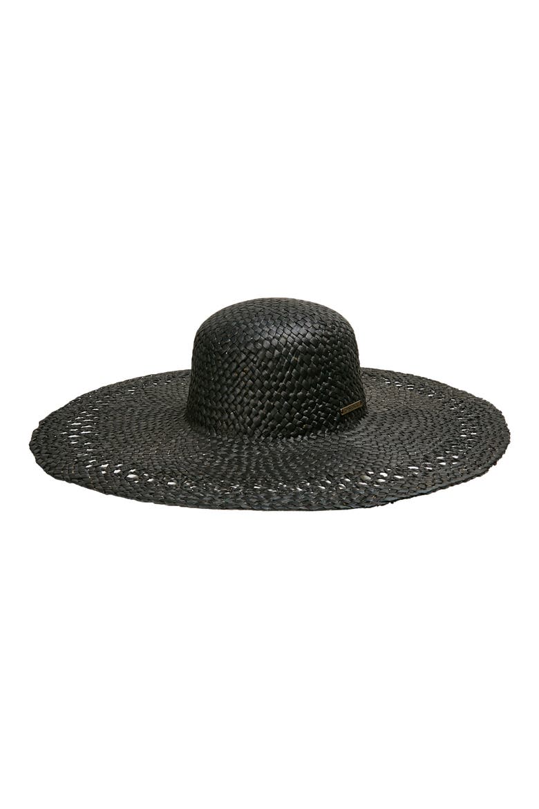 White Sands Straw Hat, Main, color, BLACK