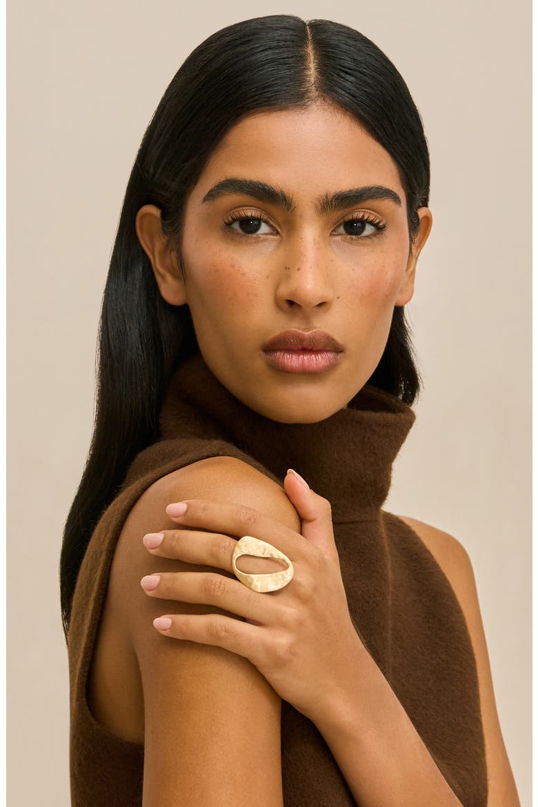 Rue Mini Ring, Alternate, color, BRUSHED BRASS