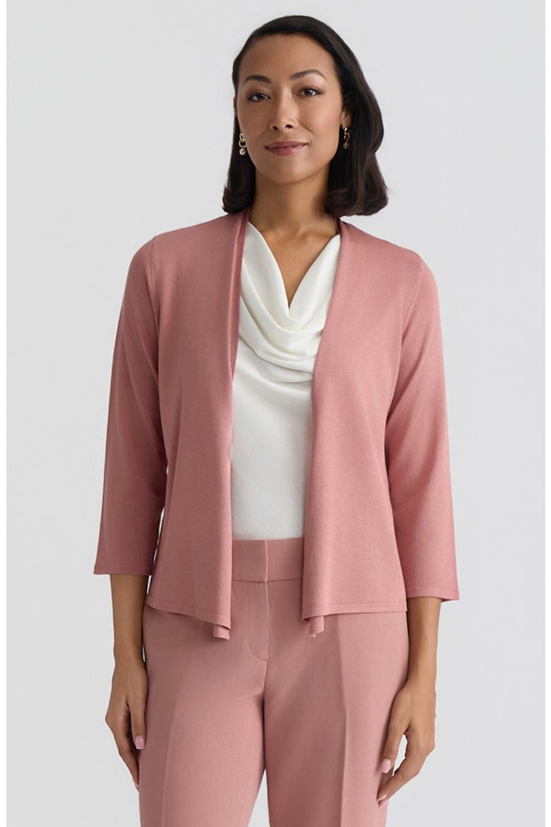Crop A-Line Cardigan, Alternate, color, TEAROSE