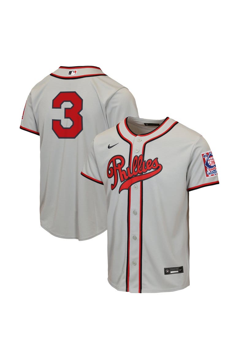Youth Nike Bryce Harper Gray Philadelphia Phillies 2026 Field of Dreams Replica Jersey, Main, color, Gray