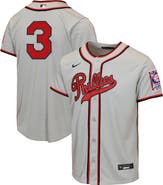 Nike Youth Nike Bryce Harper Gray Philadelphia Phillies 2026 Field of Dreams Replica Jersey