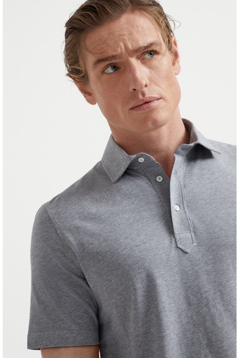 Polo with shirt collar, Alternate, color, Medium Grey