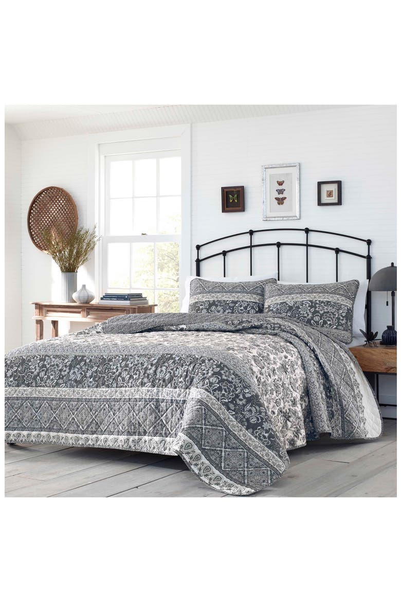 Abbey 136 Thread Count Cotton Quilt Set, Alternate, color, OPEN MEDIUM GREY
