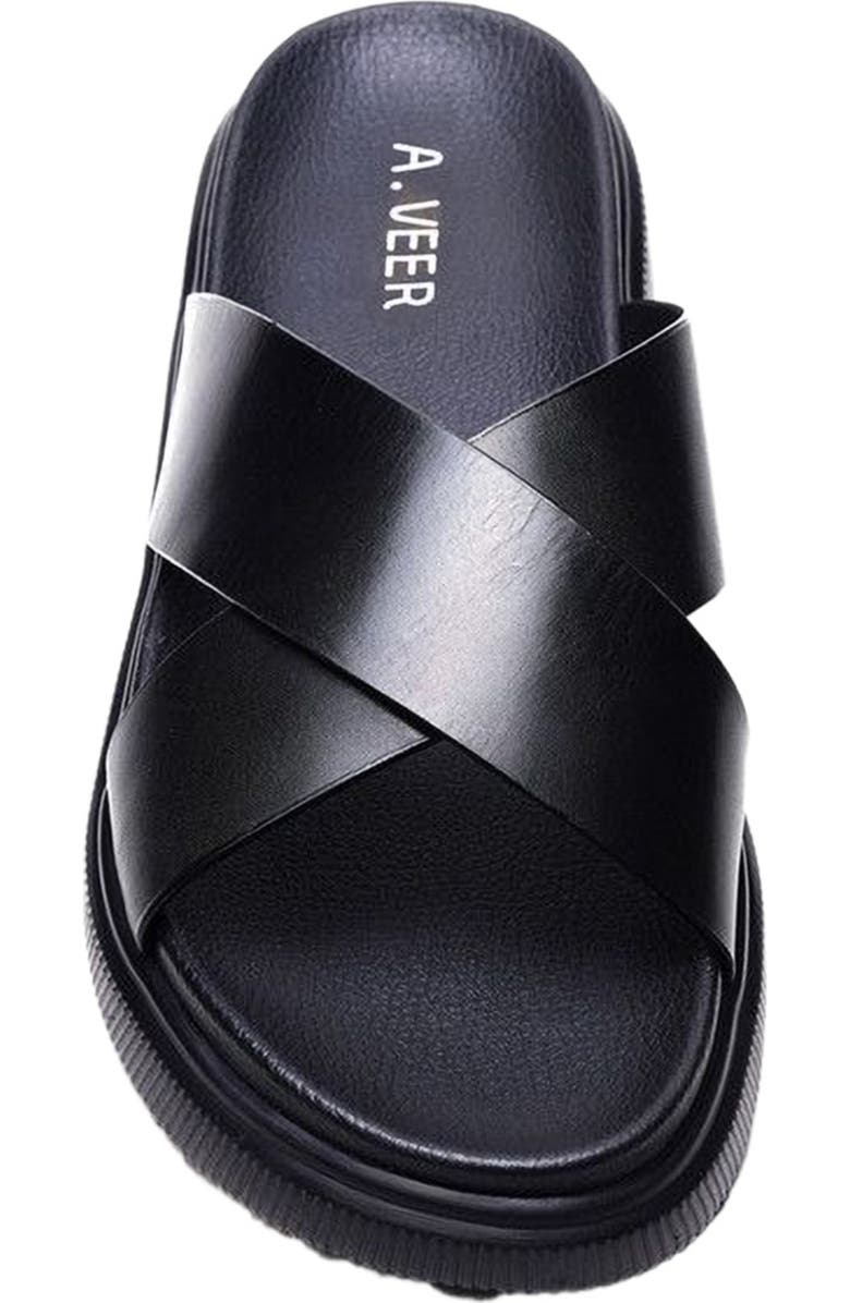 A. Veer Rioza Sandal, Alternate, color, Black Leather