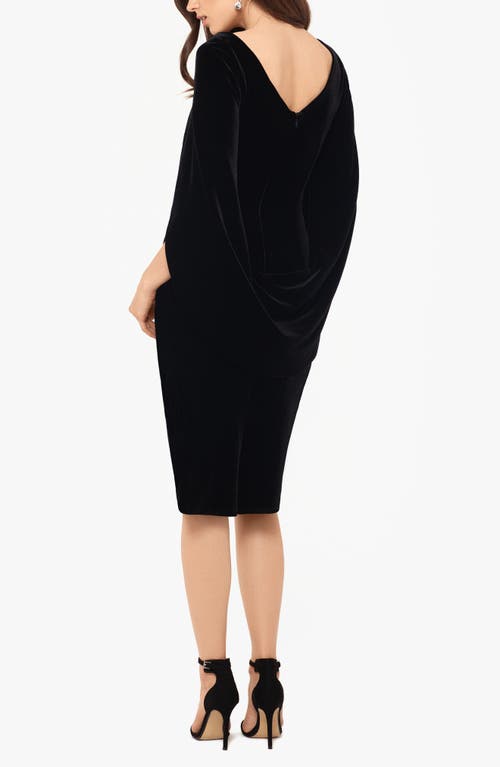 Betsy & Adam Capelet Velvet Sheath Dress In Black