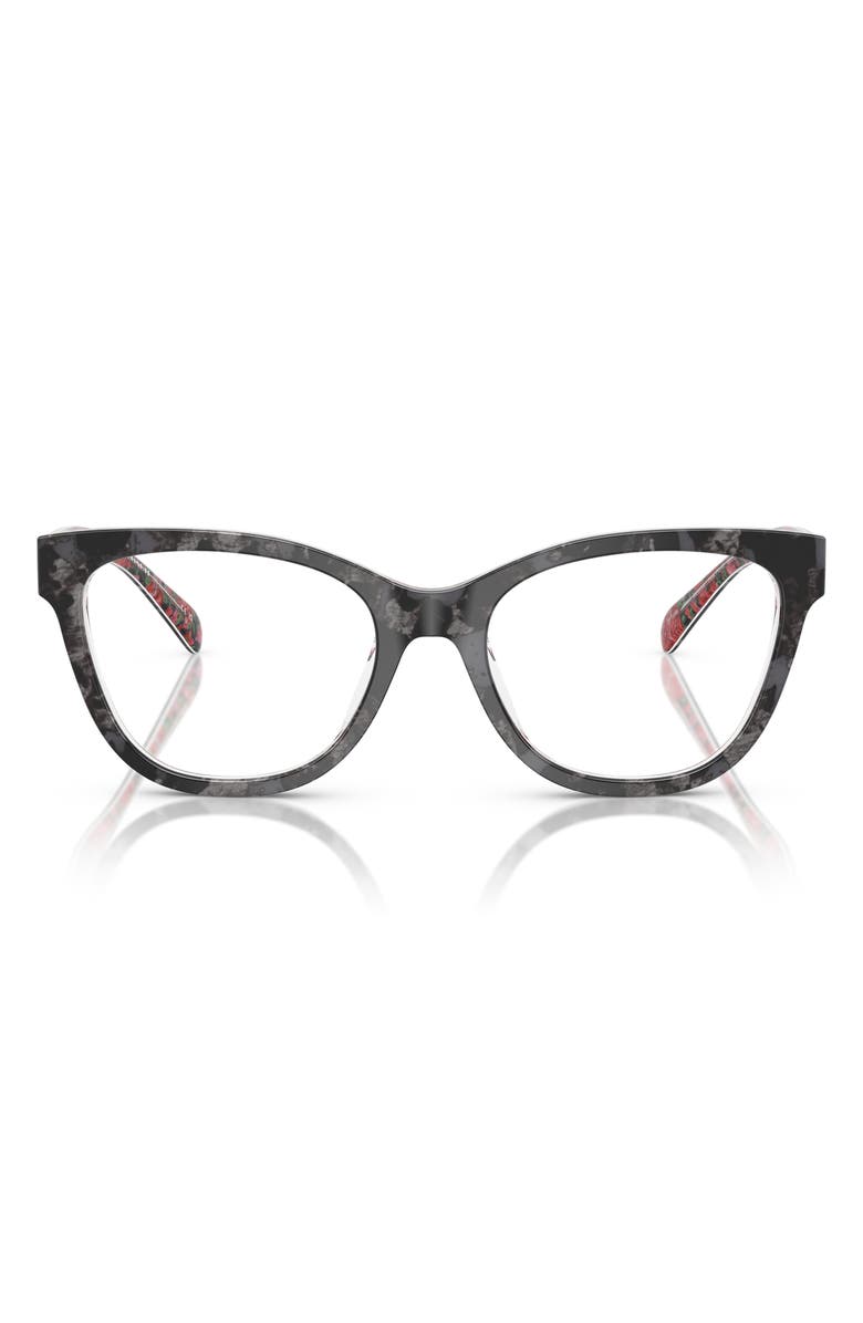 COACH 53mm Butterfly Optical Glasses, Main, color, Black / Pink / Demo Lens