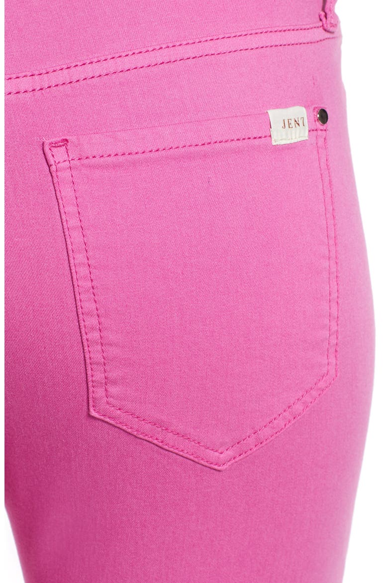 JEN7 Fray Hem Crop Skinny, Alternate, color, FUSCHIA